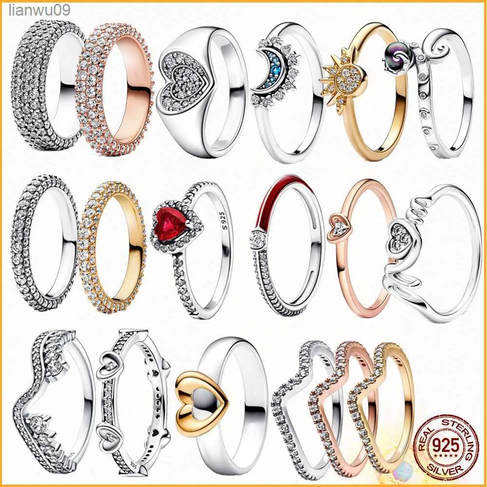 Stralende Hart Pav Zegelring Nieuwe 925 Sterling Zilver Hot Koop Serie Ringen Voor Vrouwen Jubileum Geschenken Sieraden L230704