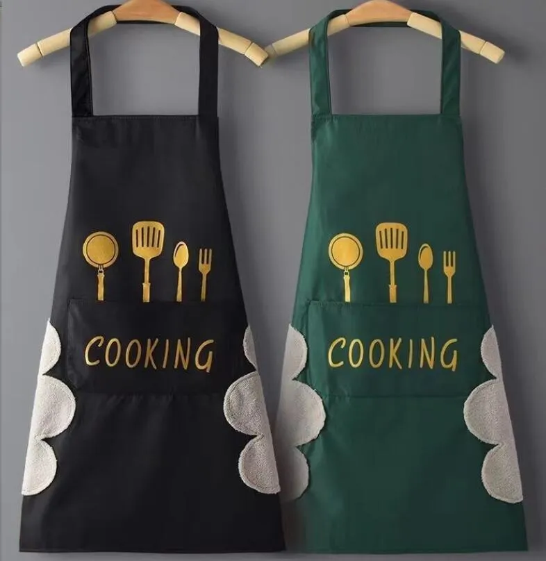 Kitchen cooking, household work, PVC Korean version of apron, new waterproof and oil resistant, wholesale of Korean wiping apron Drop Delive Dhwur