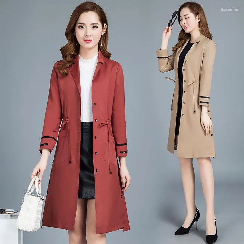 Femmes Trench Manteaux Manteau Pour Femmes Plus La Taille Modes Style Coréen Vêtements Outwear Femmes Abrigo Mujer Sobretudo Feminino KJ124