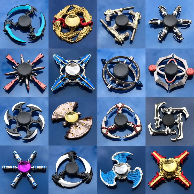 Keychain Spinner Anxiety Stress Relief Metal Fidget Toys Spinning KeyRing  Gift