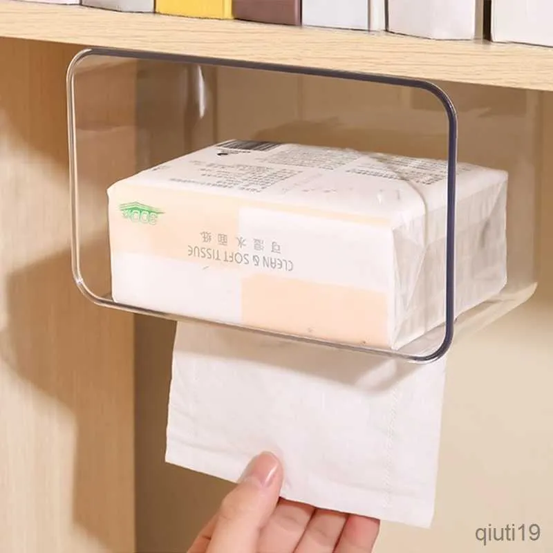 Tissue Boxes Napkins Wall-mounted Transparent Tissue Box Wet Wipe Holder Napkin Paper Rack Face Towel Storage Box Bathroom Paper Holder R230714