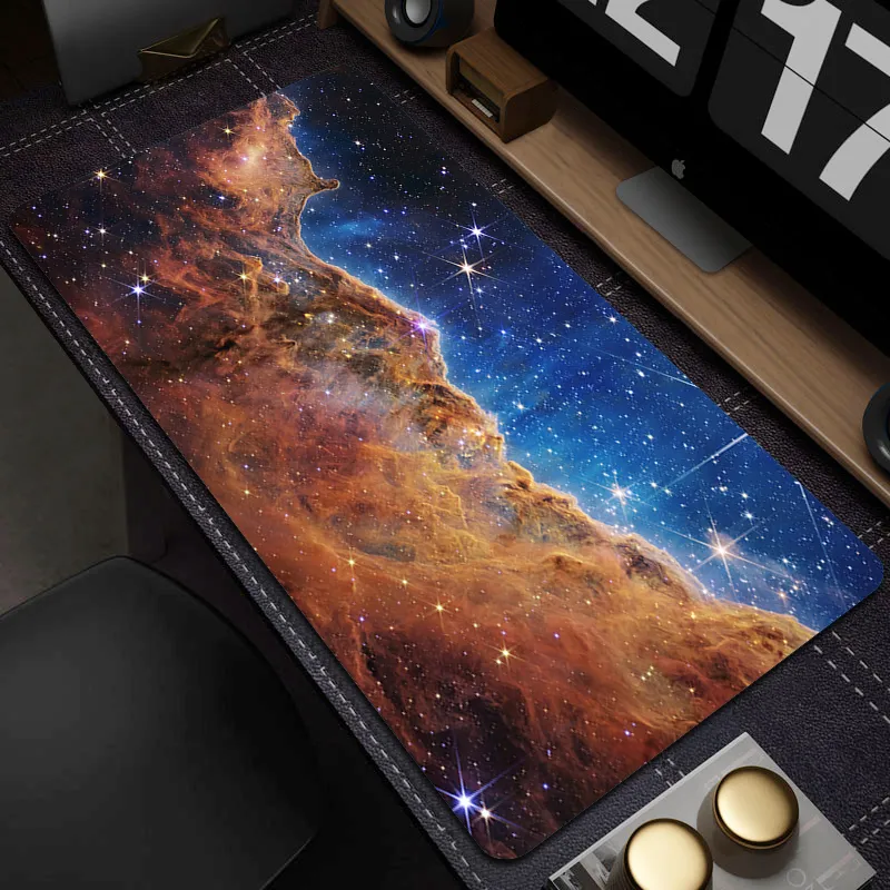 Gaming Mouse Pad XXL Dempula Rubber Space Большой Mousepad Gamer Non Slip Galaxy Star Computer Dest Mat Art Keyboad Pad 900x400 мм