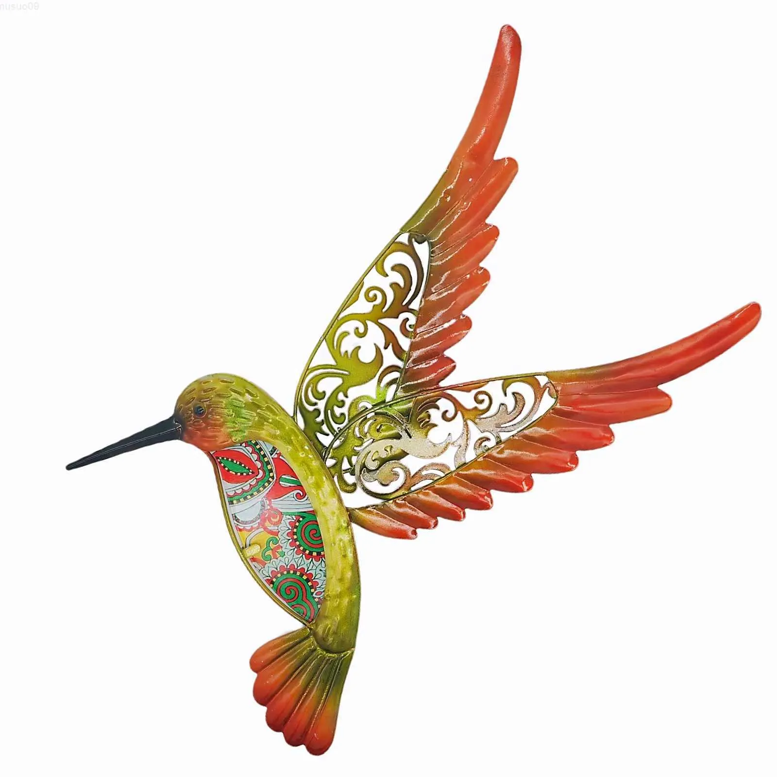 Decorazioni da giardino Metallo Colibrì Uccello Wall Artwork Decor per la casa Giardino Decorativo Statue da esterno Sculture Miniature Ornamenti Camera da letto L230714