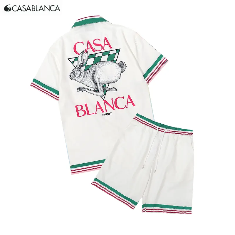 Camicia Casablanc Camicia da uomo Camicie firmate Camicia Casablanca Uomo Donna T-shirt Marca Maniche corte Abiti da uomo Hip Hop di lusso di alta qualità TAGLIA USA M-3XL