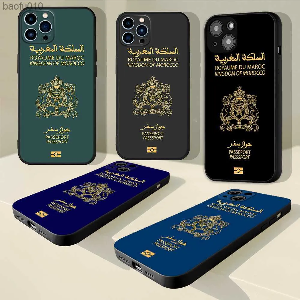 Maroc Passeport Téléphone Cas 14 11 12 Pro 8 7 14 Plus 2020 X Pro 14 MAX 13 MINI XR XS Doux Iphone 14 Pro Téléphone Couvre L230619
