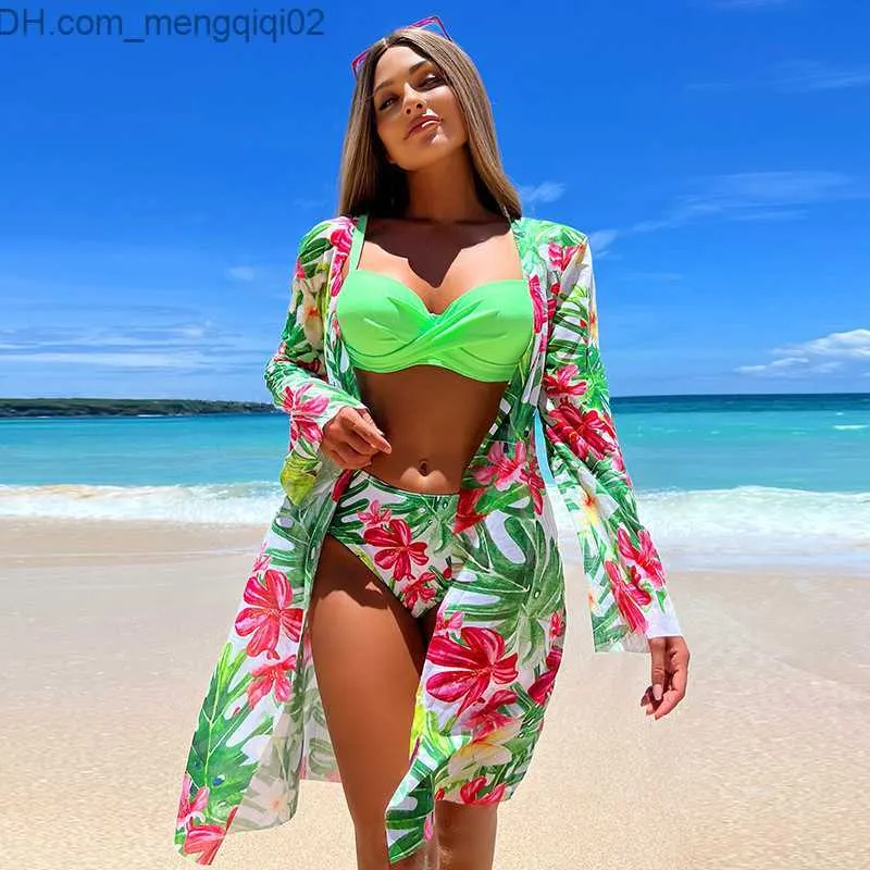 Women's Swimwear 2023 New Bikini Beach Skiing Seasoning Beach Covering Swimwear Women's Ruffled Biquini Swimwear Summer Beach Swimwear Z230717