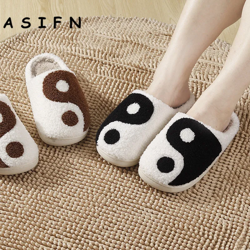 Slippers ASIFN Style Comfortable Home Tai Chi Warm Winter Cotton Slippers Couple Men Women Soft-soled Shoes Thickened Non-slip 230713