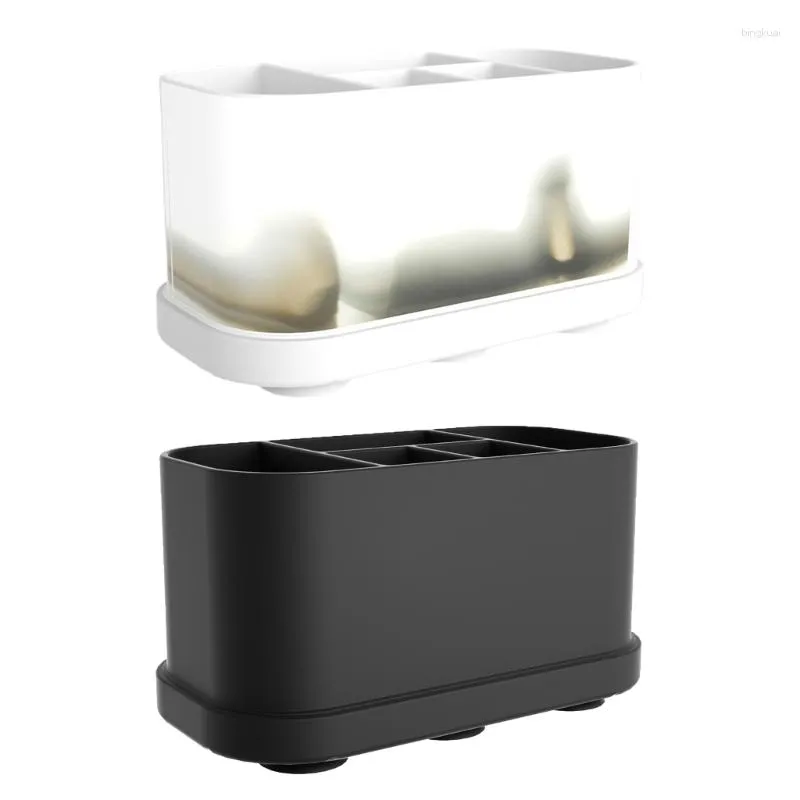 Storage Boxes Bathroom Box Multifunction Draining Organizer Cosmetic Household For Pen Kitchen Countertop Decoration