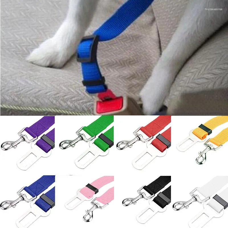 Dog Collars Pet Supplies Vehicle Seat Belts For Adjustable Safety Leash Lead With Clip Cat Car Travel Accessories Products