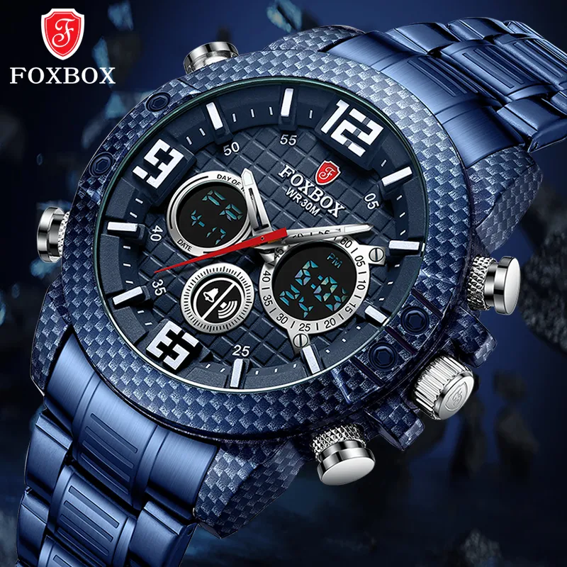 Foxbox Carbon Fiber Case Sport Mens Watch Top Brand Luxury Quartz Watch 109 322 DHgate