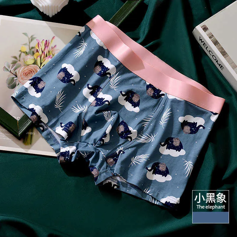 Cute Cartoon Couples Underwear Set Soft Modal Boxers For Men And