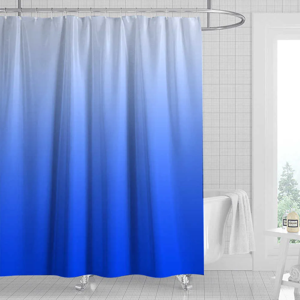 Shower Curtains Shower Curtain Blue Purple Rose Red Green Bathroom Waterproof Gradient Color Design Fabric Bathtub Bath Decor With