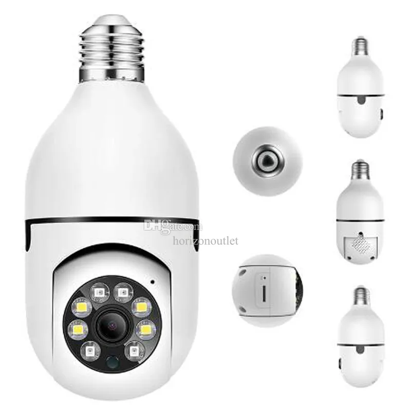 A6 Light Bulb Camera Wireless 1080P 360 Degree Panoramic Smart HD WiFi Cam Night Version Home Security IP Surveillance CCTV LED Bulb Holder Camera Mini E27 Head