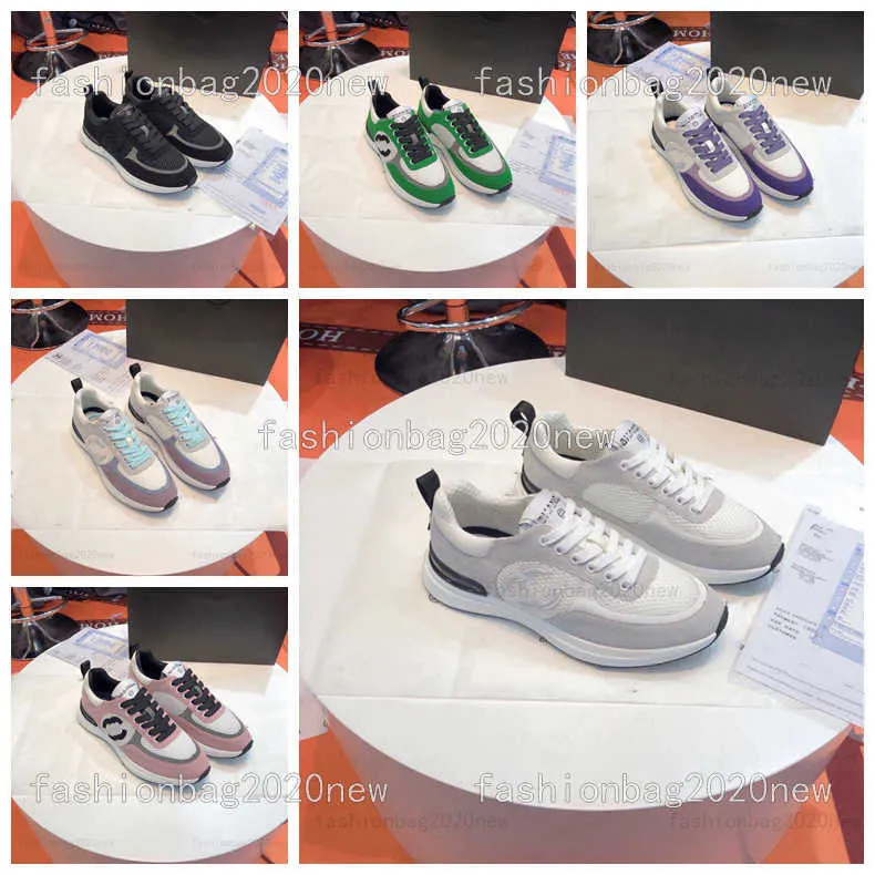 Designer de canal de luxo clássico tênis de couro com cadarço malha casual sapatos de plataforma baixa femininos senhoras corrida ao ar livre Zapatos tênis de basquete