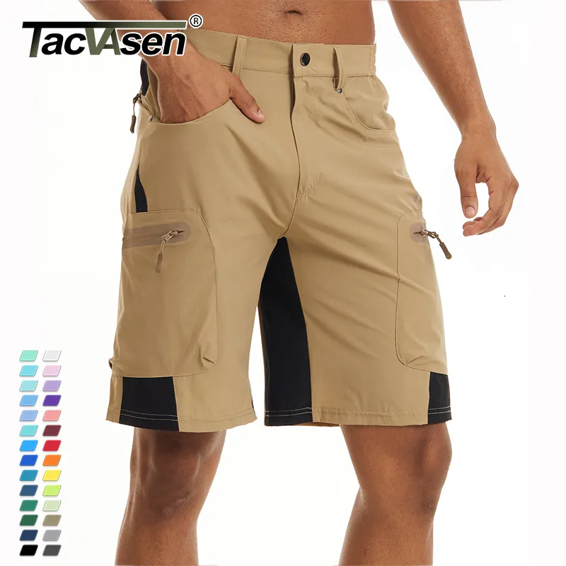 Herren-Shorts TACVASEN Herren-Sommer-Outdoor-Shorts, schnell trocknend, knielang, zum Wandern, Angeln, Laufen, leichte Shorts mit mehreren Taschen, Trainings-Shorts 230713