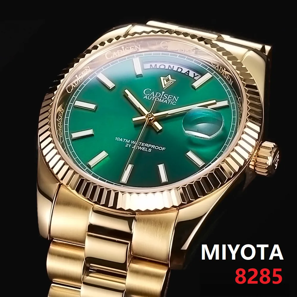 Inne zegarki Cadisen DD40 Mężczyzn luksusowy automatyczny zegarek Ar Sapphire Glass Mechanical Wristwatch 10Bar Miyota 8285 MOVT 2023 230714