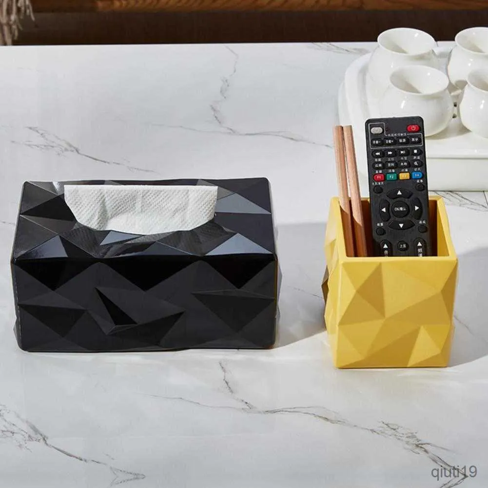 Tissue Boxes Napkins Home Tissue Box Cover Rectangle Water-proof Melamine Wear-resistant Tissue Case for Living Room R230714