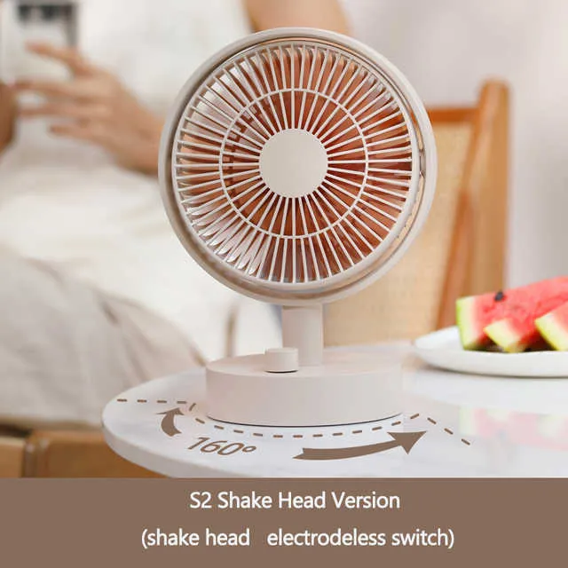 Ventiladores elétricos Youpin Desktop Fan Balançando Cabeça Inteligente Display Digital Mini Ventilador Recarregável Portátil Ventilador de Baixo Ruído