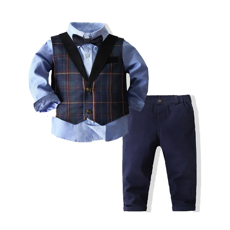 T-shirts Baby Jongen Lange Mouw Gentleman Wit Overhemd Bowtie Tuxedo Jumpsuit Overall 230713