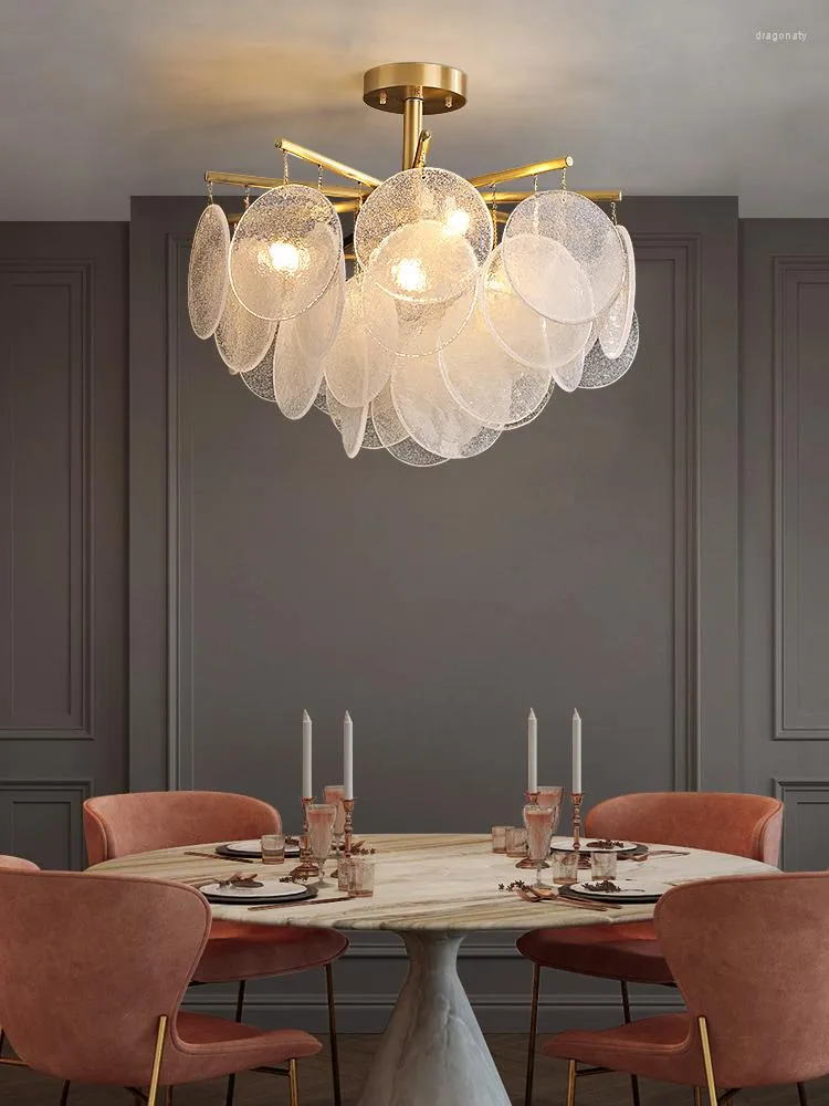 Lampes suspendues lumière postmoderne lustre de luxe maison salon chambre personnalité Simple lampe en verre à bulles créative