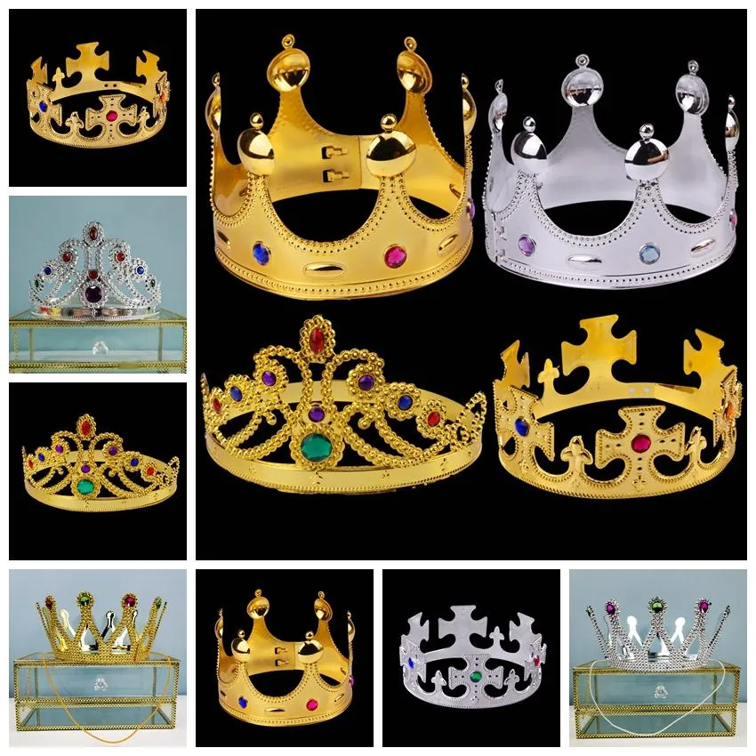 Gold Silvery Crown Tiara Costume Accessory for Adult Kids Party Favors King  Queen Princess Prince