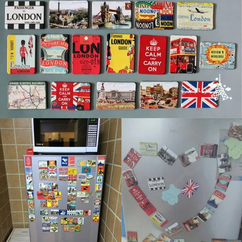 Fridge Magnets Vintage World-famous City Tourist Souvenir Refrigerator Fridge Magnets 24pcs/Set For Paris York London Home Decoration 230714