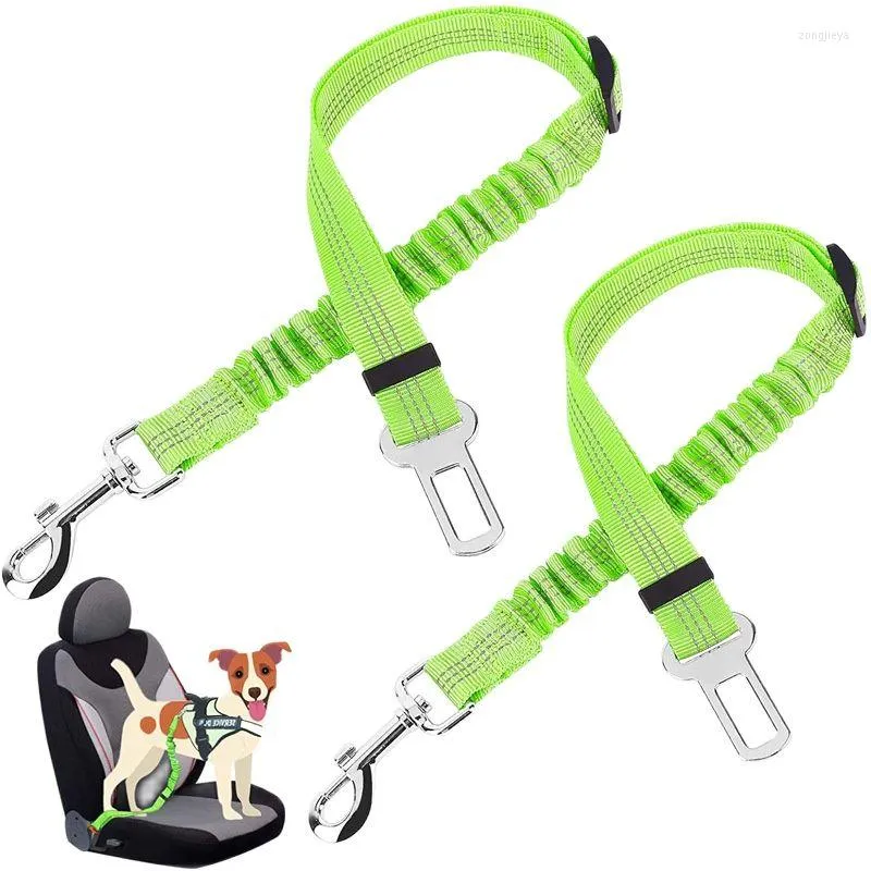 Collares para perros Suministros para mascotas Cinturón de seguridad para automóvil Amortiguador retráctil Cuerda de seguridad reflectante elástica