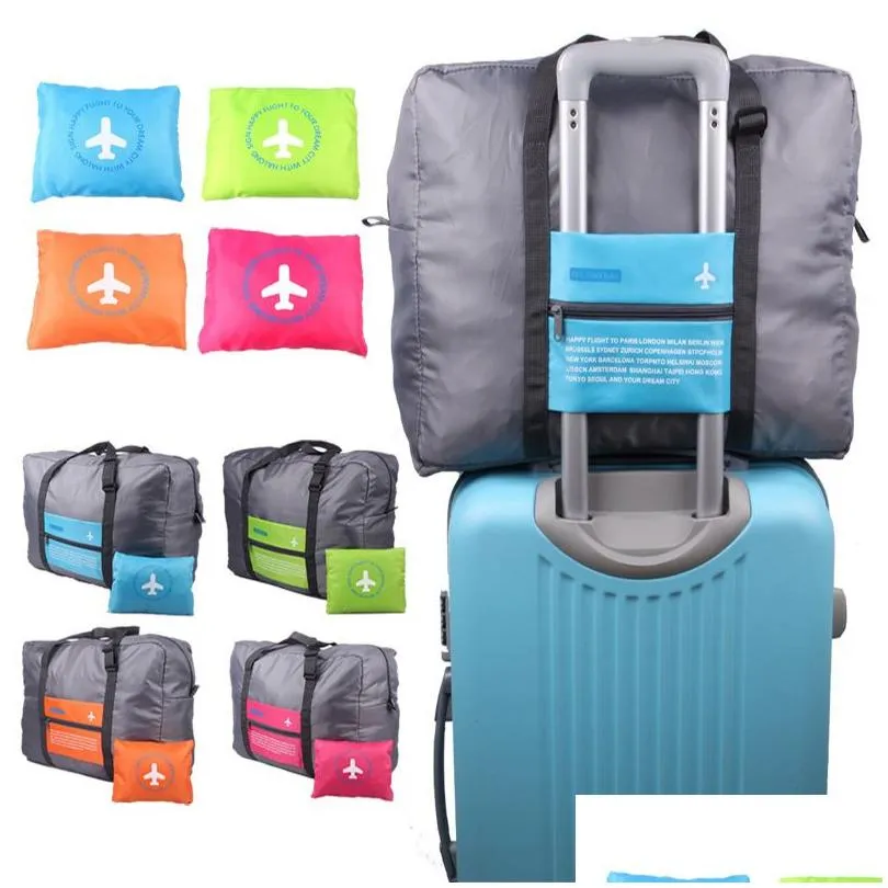 Storage Bags Waterproof Nylon Folding 46X34.5Cm 4 Colors Travel Bag Large Capacity Aircraft Trolley Portable Lage Dh0492 T03 Drop De Dhdgg