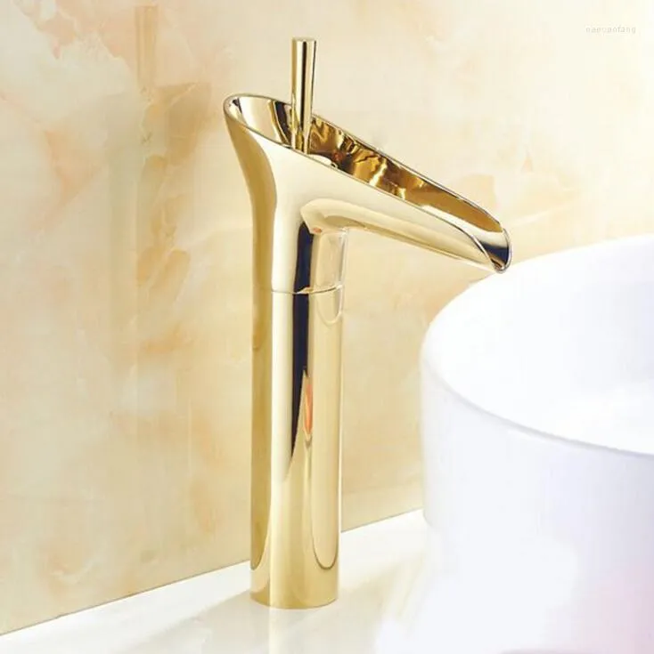 Bathroom Sink Faucets Brass Vanity Mixer Black Golden Color Basin Tap Deck Mounted And Cold Water