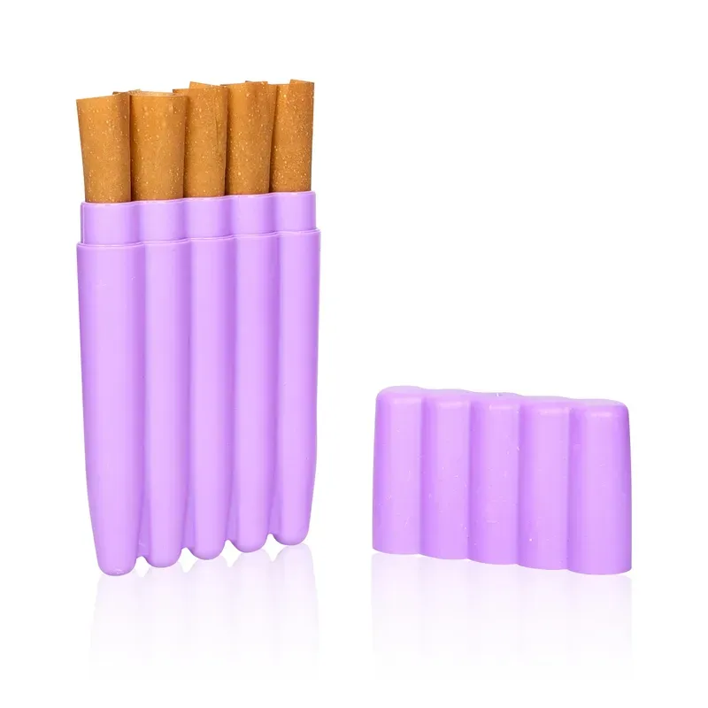Tabacco 5 Giunti Supporto Plastica Doob Tubo Stash Barattolo 121mm Contenitore per Erbe Conservazione Sigarette Cono di Rotolamento Pillole di Carta Pre Roll Preroll Joint