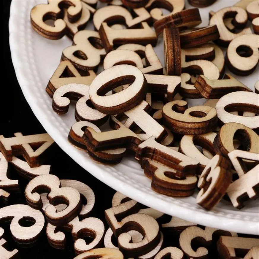 100Pcs Wooden 0-9 Numbers Embellishments 15mm Scrapbooking Card Making Craft DIY HX6D Sewing Notions & Tools283I