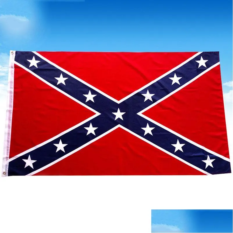 Banner Flags 3x5 ft İki tarafı penetrasyon bayrağı Konfederasyon Rebel İç Savaş Polyester Ulusal Afişleri Özelleştirilebilir VT1427 Drop Dh0UC