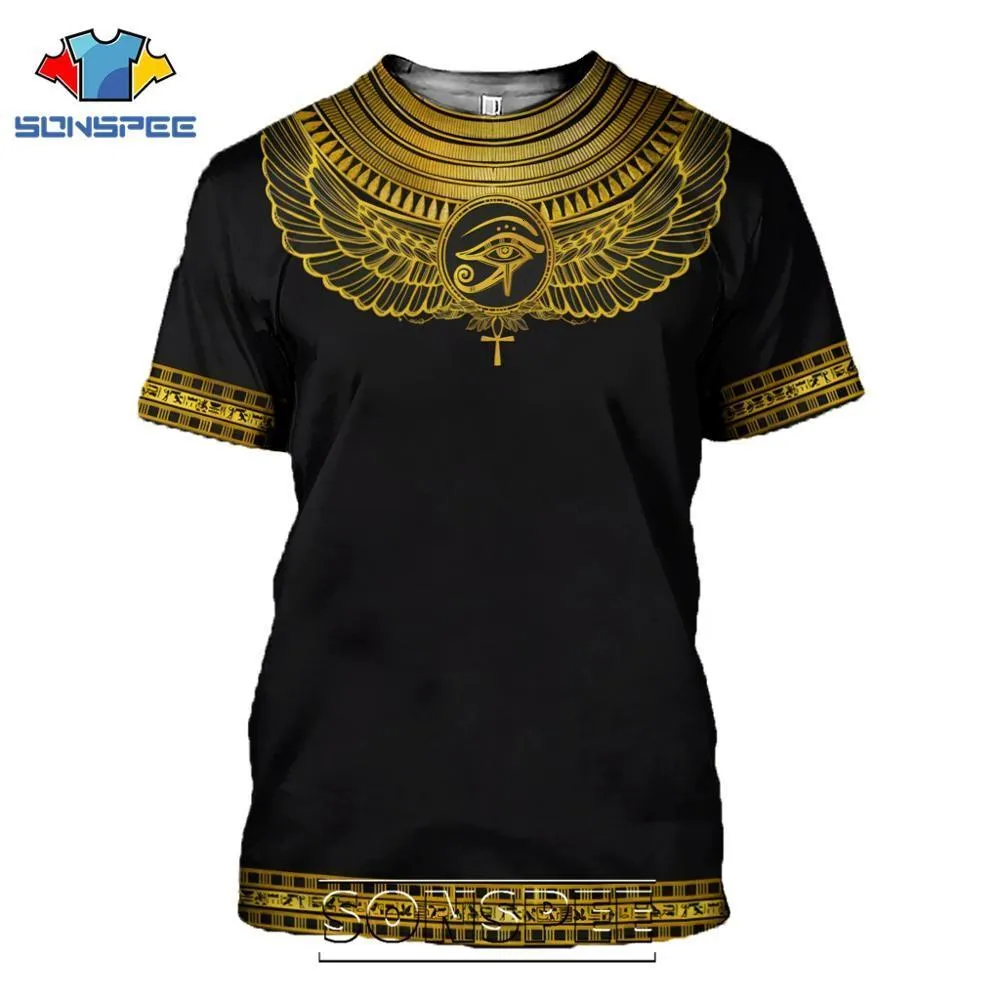 Men's Summer T-Shirt: Casual 3D Printing Ancient Egypt Eye of