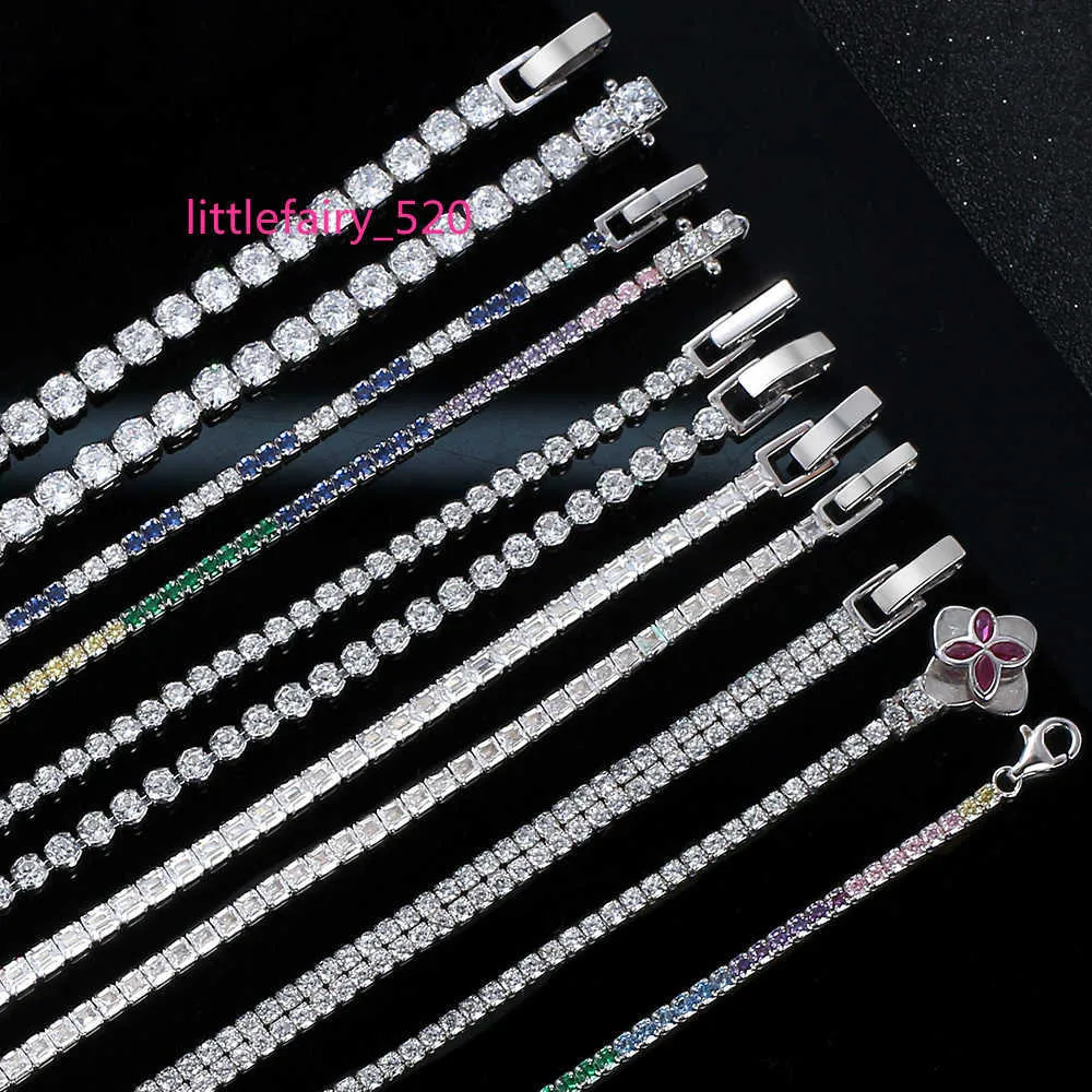 Подвесные ожерелья 925 Стерлинговое серебро теннисная цепь CZ 2 мм 3 мм 4 мм браслет Custom S925 Серебряные 4A Цирконные теннисные цепи OEM -ювелирные изделия