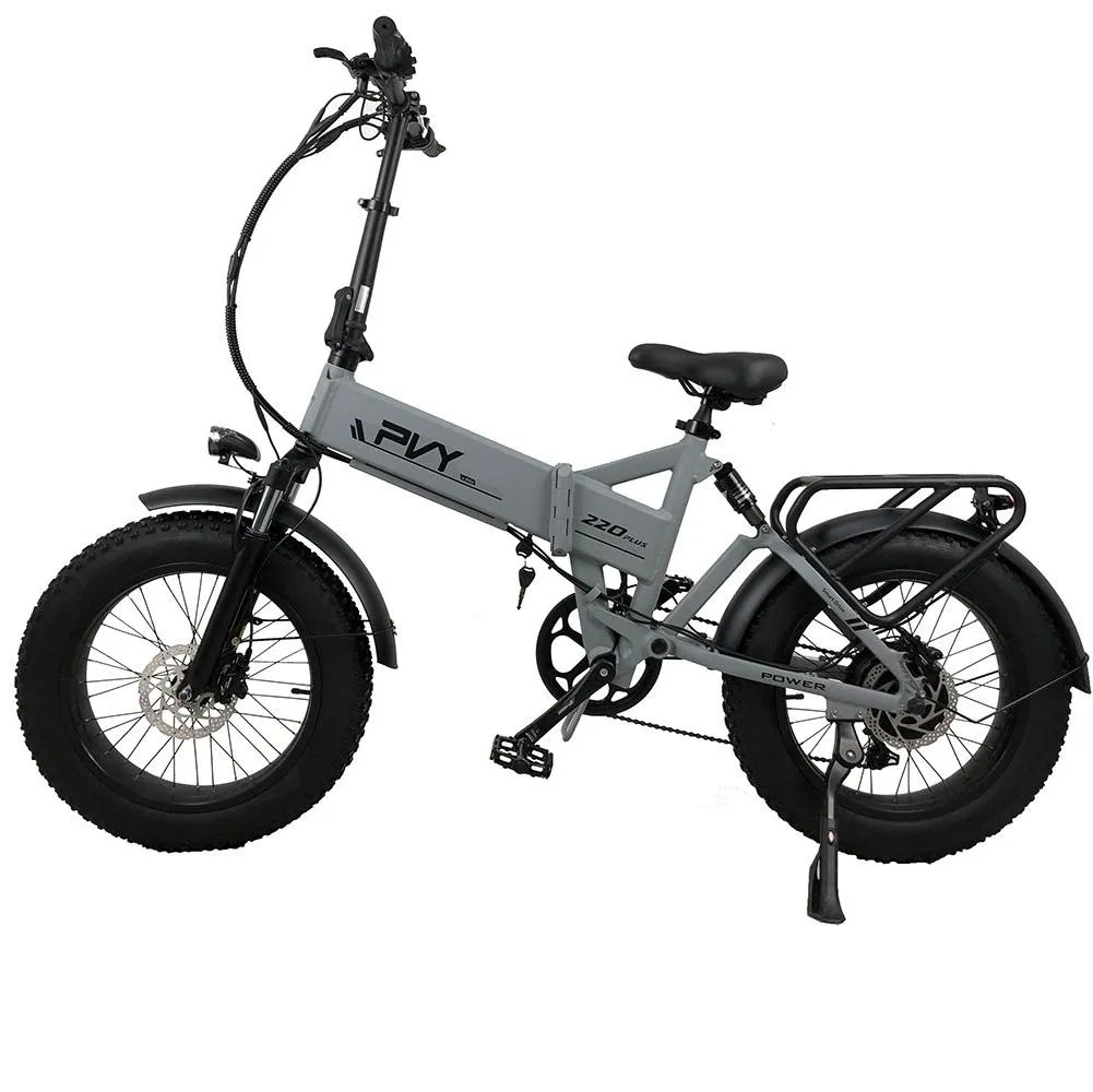 Bicicleta eléctrica para adultos, bicicleta eléctrica plegable de 20  pulgadas x 4.0 con neumático grueso, motor de 500 W, 20 MPH, bicicletas