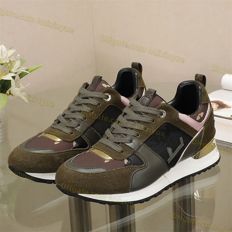 Luxury Women RUN AWAY Fashion Sneaker Casual Shoe Designer top Quality Suede Cow Leather Technology Rubber Mesh Shock Absorbing Sports Shoes Running Shoes