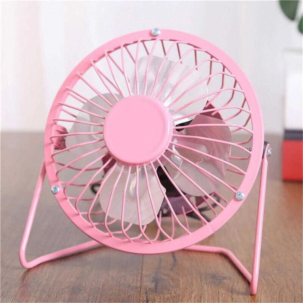 Elektriska fläktar 4 tum metall USB Mini Fan Portable 360 ​​-graders justerbar kylfläktbord Fan Desk fan Mini Personlig fan för hemmakontor