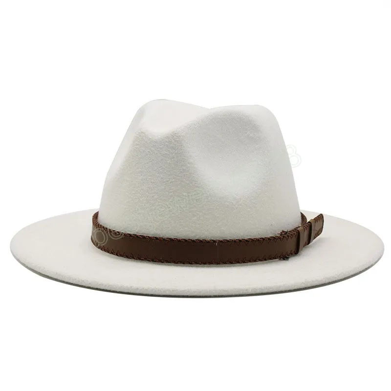 Мужчины Sombrero Bowler Church Church Шляпы для женщин Gorra Mujer Cap Belt Capeau Femme Vintage Fore Fedora Hat