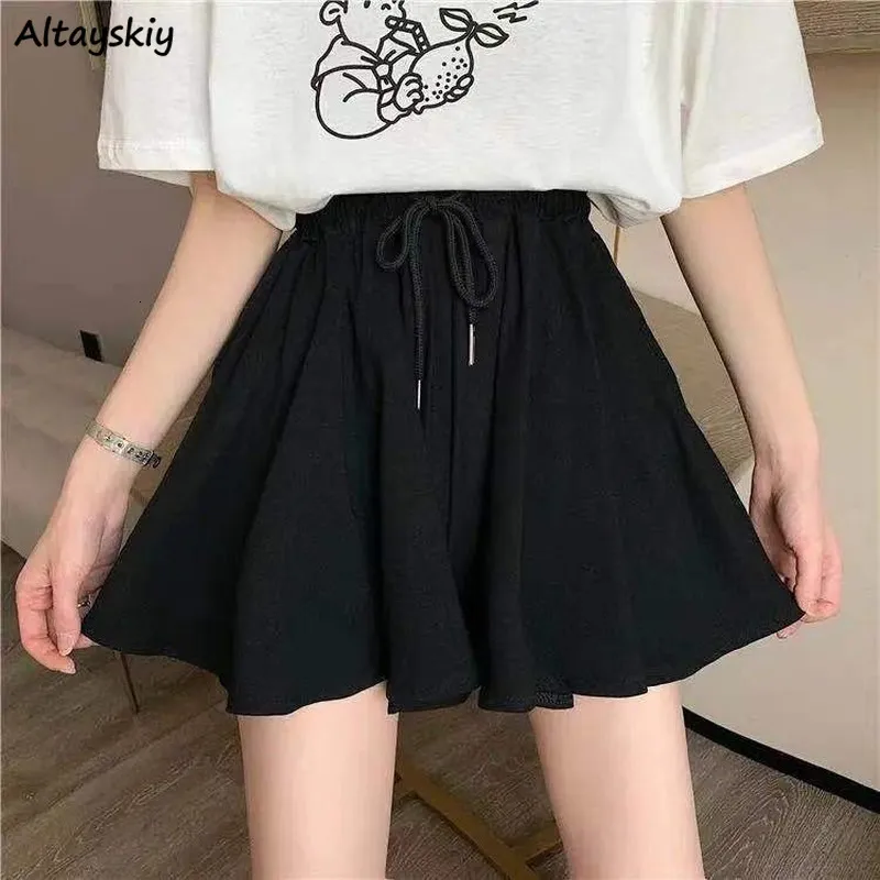 Women's Shorts Short Summer High Waist Black Allmatch Ins Leisure Loose Sweat Fashion INS Female Drawstring Korean Style 3XL Streetwear 230713