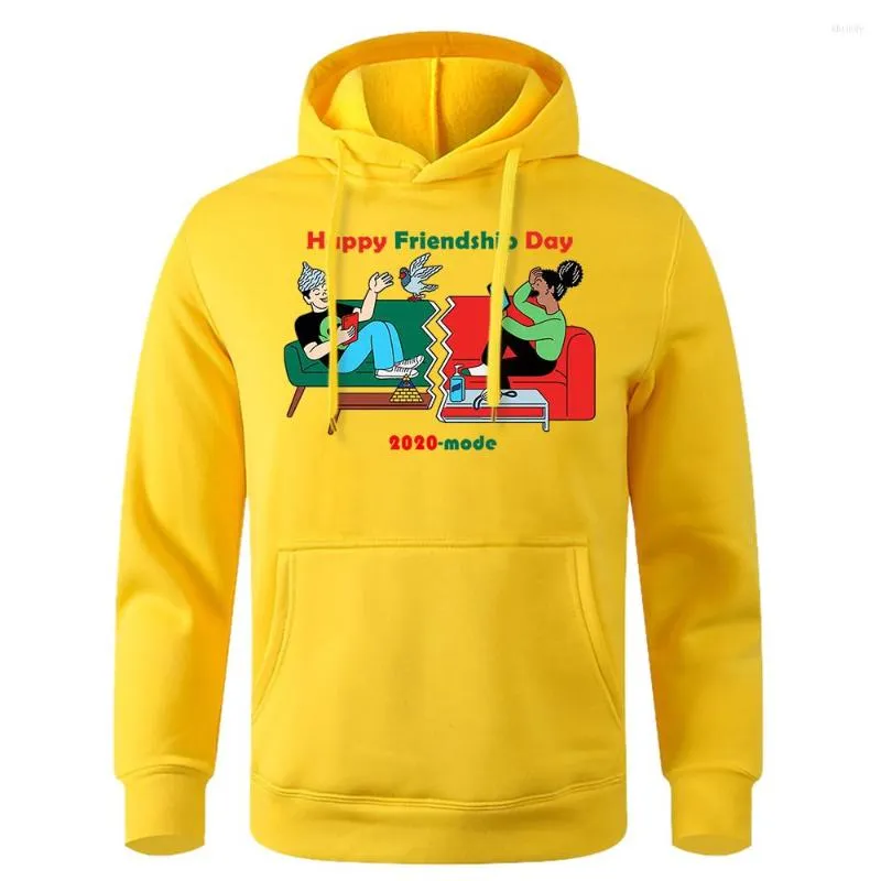 Herrtröjor Happy World Friendship Day mod 30 juli roliga tröja män lös casual hoodie nyhet huvtröja sport