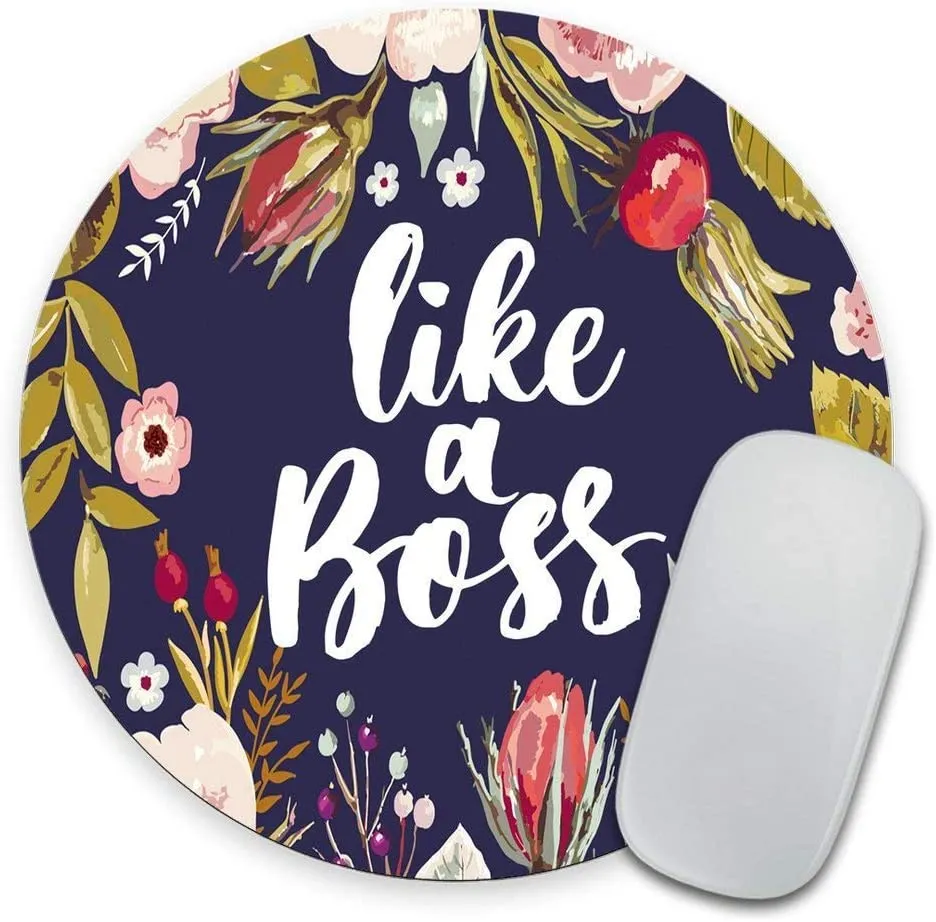 Like a bos Mouse Pad Custom Mouse Pad Customized Round Non-Slip Rubber Mousepad 7.9 Inch