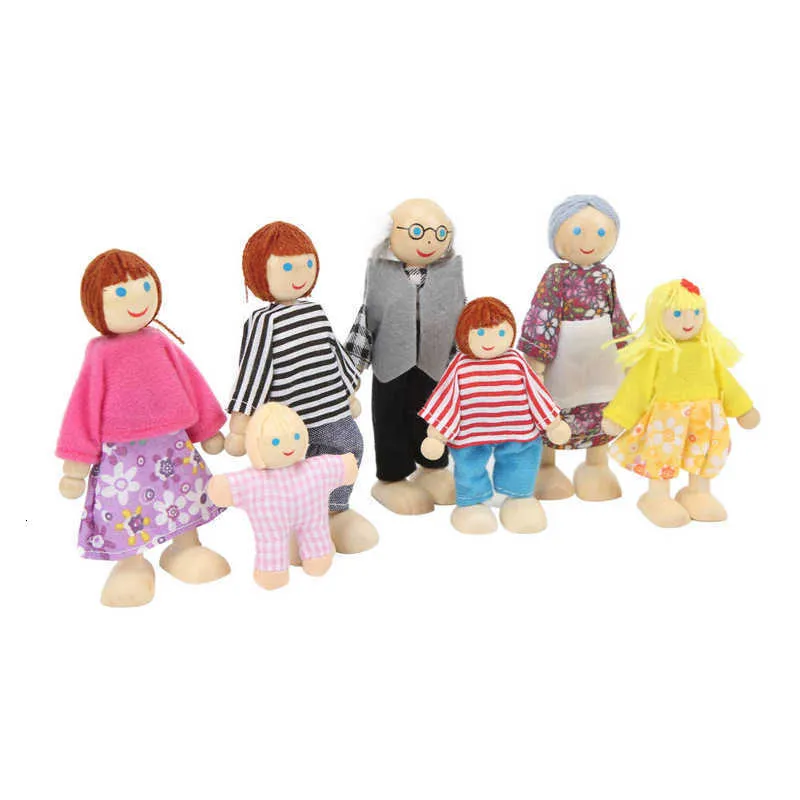 Bebekler mini ahşap bebek evi aile sevimli simülasyon 7 1 12 bebek evi 48cm 230714 için pretend oyun figürleri