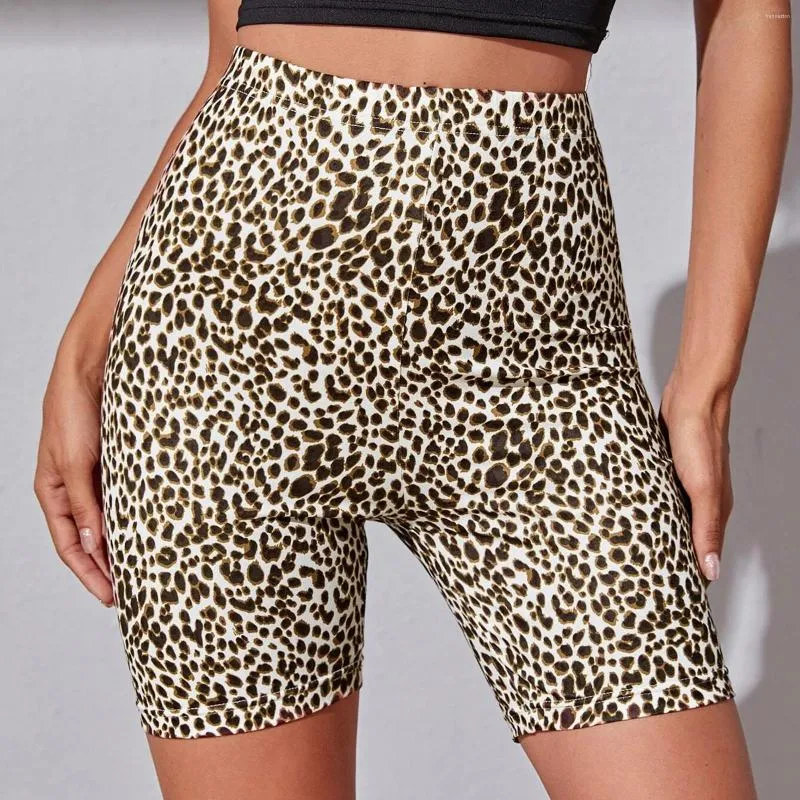 Actieve shorts High Waist Gym Dames Sport Leopard Print Korte broek Compressie Workout Leggings Fitness Running Pant