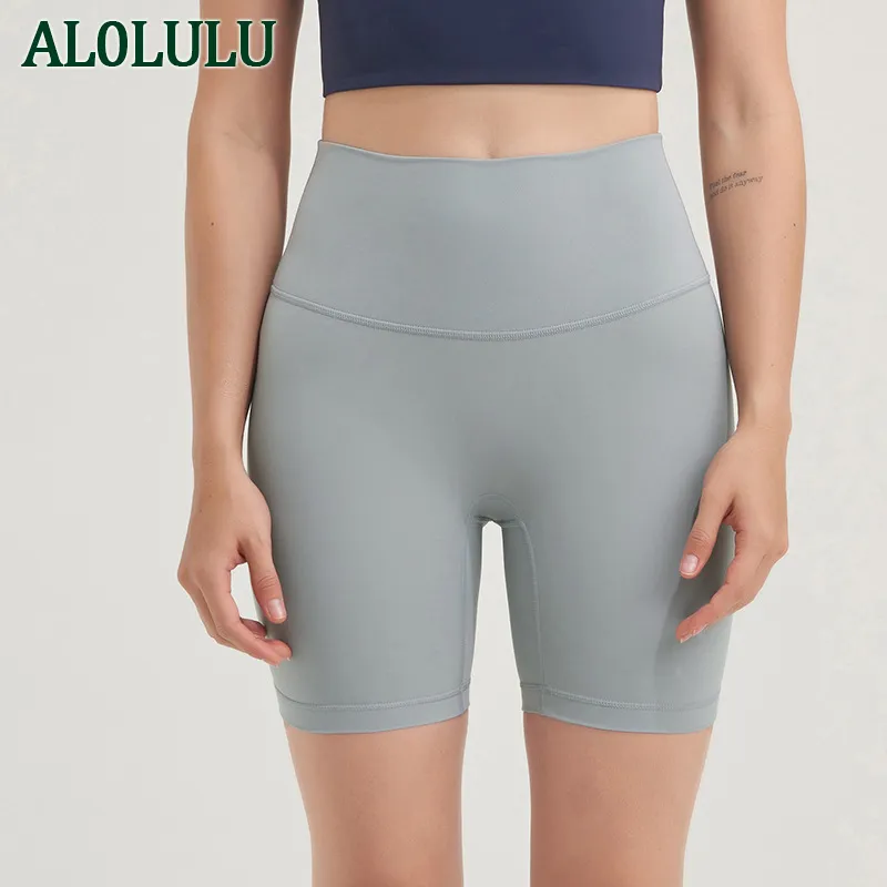 Al0lulu kvinnors yogabyxor med hög midja sport shorts fitness byxor tre byxor