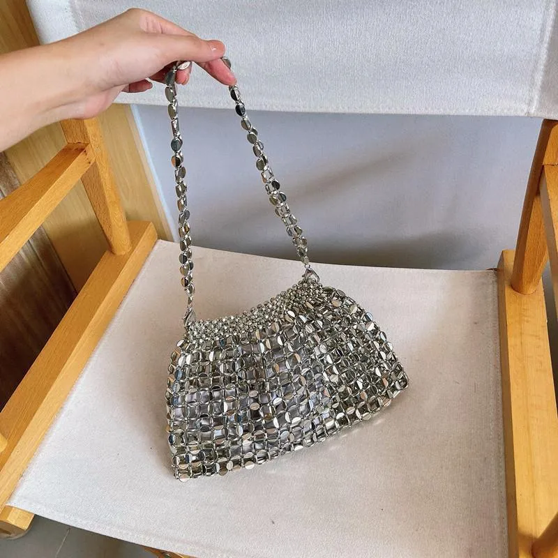 Yellow/Silver Flower Crystal Evening Clutch Purse 100% Handmade Women  Shoulder Handbags Girls Lady Wedding Bridal Pocket Bags