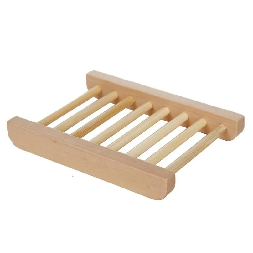 Seifenschalen Großhandel Natürliche Bambus Heimgebrauch Holz Lagerhalter Handwerk Badezimmer Tablett Rack Box Container Dh0179 Drop Lieferung Gard Dhpua