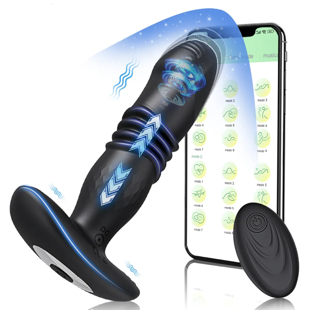 Vibrators Telescopische VibratingButt Plug Anale Vibrator Draadloze Afstandsbediening Speeltjes voor Vrouwen Ass Dildo Prostaat Massager Mannen Buttplug 230714