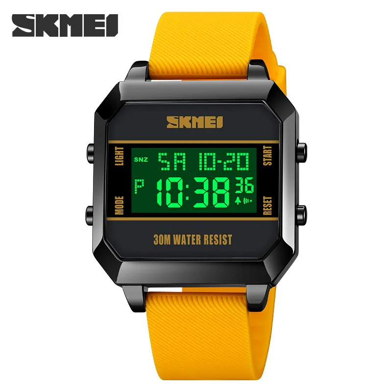 Reloj Digital SKMEI para hombre, relojes Cyberpunk, reloj de pulsera deportivo resistente al agua, reloj con pantalla de 2 horas, reloj despertador con cuenta atrás, reloj Montre Homme
