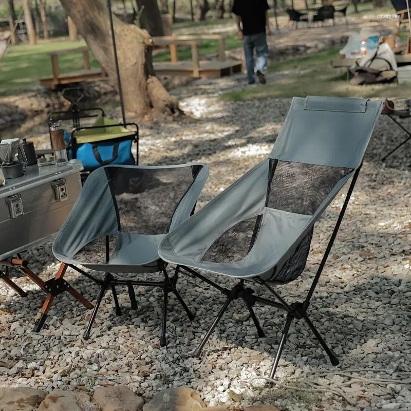 Lägermöbler utomhus fällbara stolar bärbara med andningsnät för strandpicknick och camping