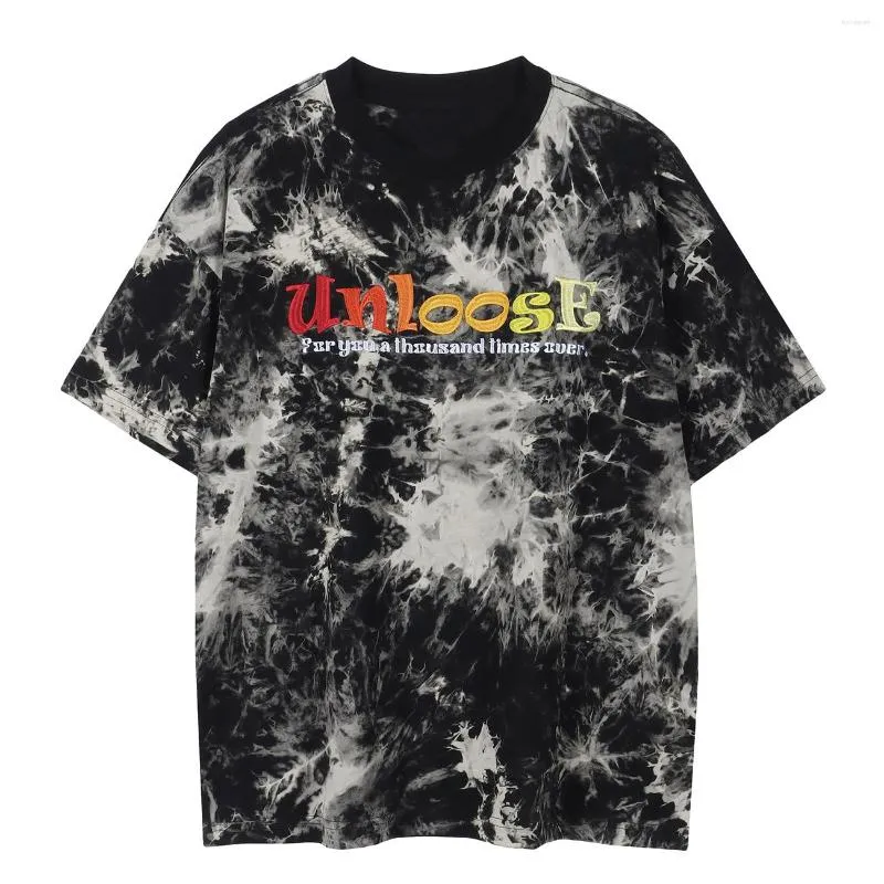 Herr t-skjortor Lacible Letter Printing Tee 2023 Black Loose Casual Short Sleeve Summer Outdoor Washed T-shirt Men Women Tactical Tops